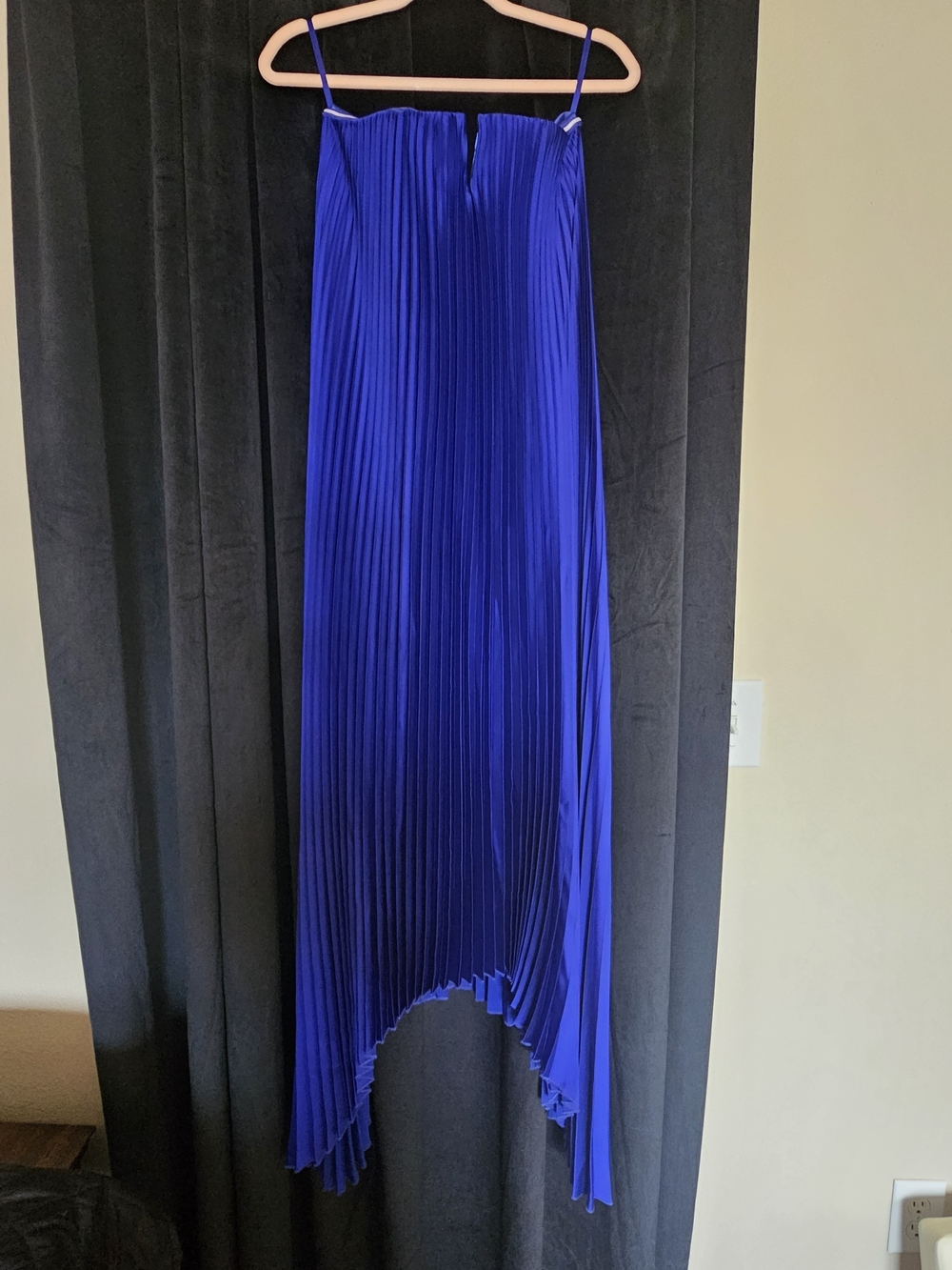 AKIRA Strapless Pleated Maxi Dress in Royal Blue